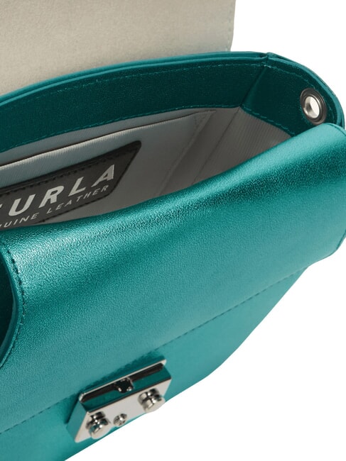 METROPOLIS Geantă de umăr din piele zefir + argintiu deschis - Genți femei