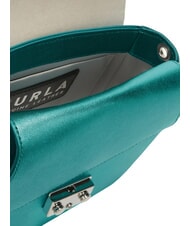 FURLA METROPOLIS Geantă de umăr din piele zefir + argintiu deschis - Genți femei - 3