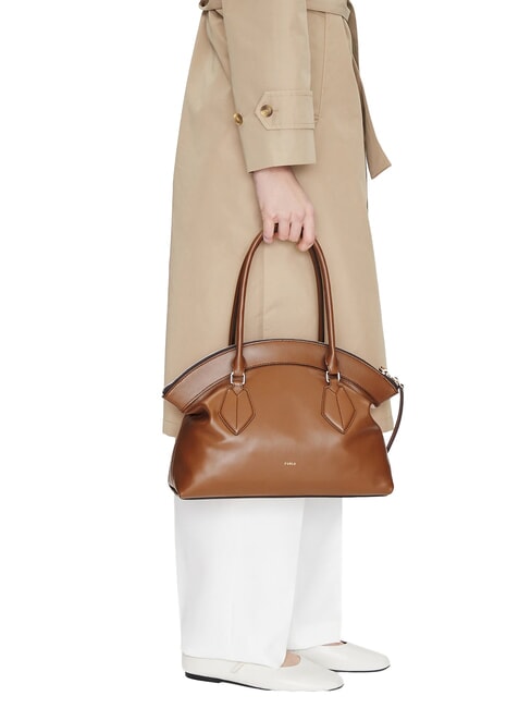 CAMPIONARIO - ERICA  Geantă din piele, fabricată &icirc;n Italia coniac - Genți femei