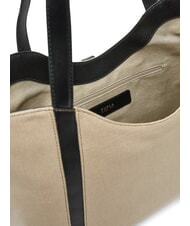 FURLA CAMPIONARIO - GOCCIA Geantă de umăr din p&acirc;nză natural + negru - Genți femei - 5