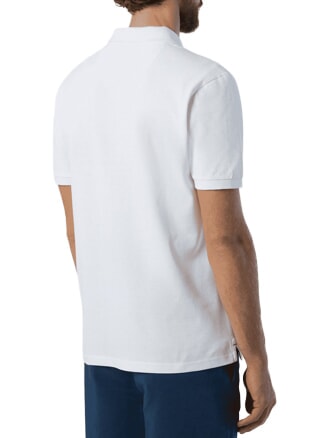 BASIC Tricou polo cu maneca scurta din bumbac alb - maiou Polo
