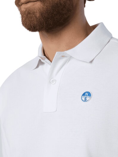 BASIC Tricou polo cu maneca scurta din bumbac alb - maiou Polo