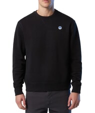 NORTH SAILS ROUND LOGO Hanorac cu guler rotund din bumbac negru - hanorace - 2
