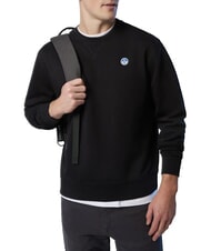 NORTH SAILS ROUND LOGO Hanorac cu guler rotund din bumbac negru - hanorace - 3