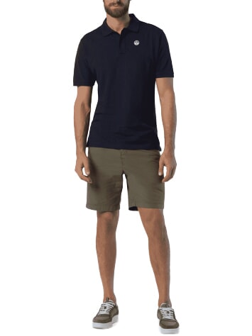 BASIC Tricou polo cu maneca scurta din bumbac albastru marin - maiou Polo