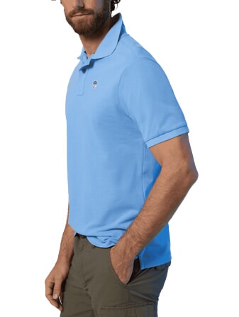 BASIC Tricou polo cu maneca scurta din bumbac albastru deschis - maiou Polo