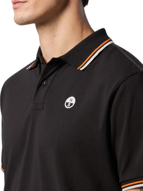 CORE Tricou polo cu m&acirc;necă scurtă din bumbac negru - maiou Polo