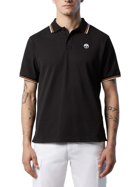 CORE Tricou polo cu m&acirc;necă scurtă din bumbac negru - maiou Polo