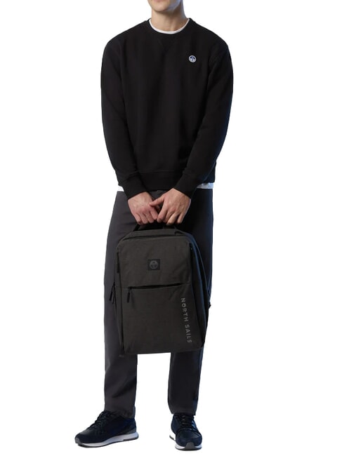 ROUND LOGO Hanorac cu guler rotund din bumbac negru - hanorace