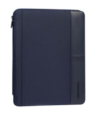 PIQUADRO ORION Clipboard din piele și material textil albastru - Husă pentru tabletă și organizator - 3