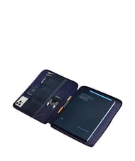 PIQUADRO ORION Clipboard din piele și material textil albastru - Husă pentru tabletă și organizator - 4