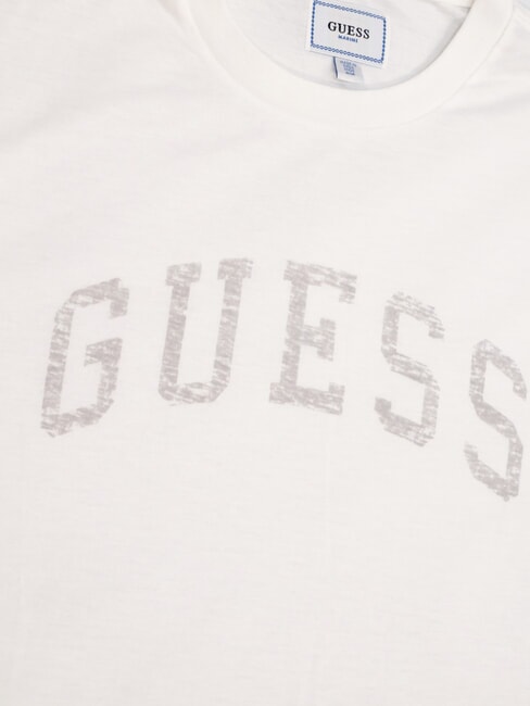 MARINE LOGO Tricou cu m&acirc;necă scurtă și efect decolorat alb purpuriu - tricou