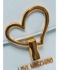 LOVE MOSCHINO HEART TURNLOCK Geantă mini cu curea de umăr albastru deschis - Genți femei - 3