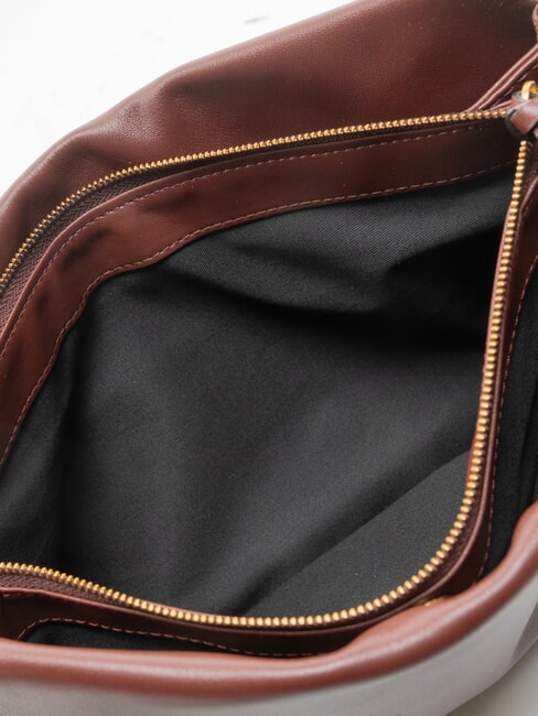 TRIPLET Geantă de umăr vin de burgundă - aur antic - Genți femei