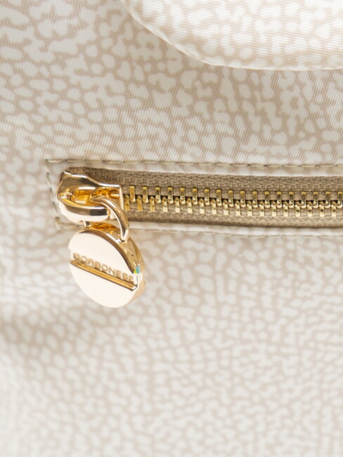 BORBONES Rucsac mediu din țesătură bumbac alb - Genți femei