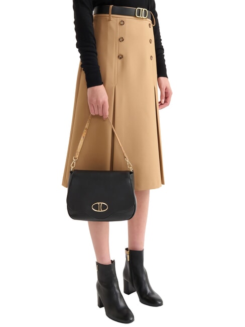 BRAVE MESSENGER Geantă de umăr din piele Nappa negru - Genți femei