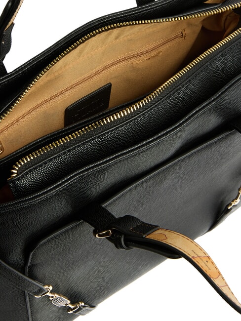 SCOTTISH CAVIAR Geantă de m&acirc;nă, cu curea de umăr reglabilă negru - Genți femei