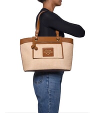 LOVE MOSCHINO STRAW CHIC Geantă de umăr natural/piele - Genți femei - 4