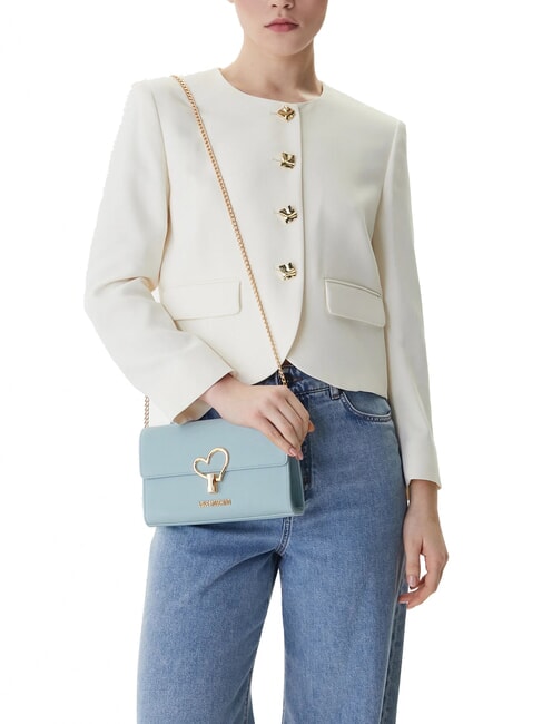 HEART TURNLOCK Geantă mică de umăr albastru deschis - Genți femei