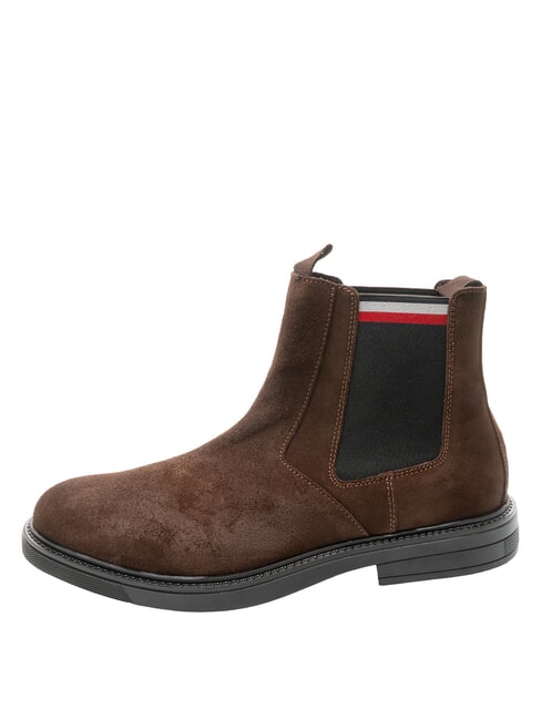 HILFIGER OUTDOOR Ghete din piele &icirc;ntoarsă maro - Pantofi bărbați