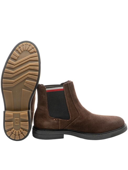 HILFIGER OUTDOOR Ghete din piele &icirc;ntoarsă maro - Pantofi bărbați