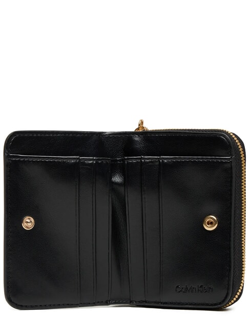 HARDWARE MONOGRAM Portofel din piele pe negru - Portofele femei