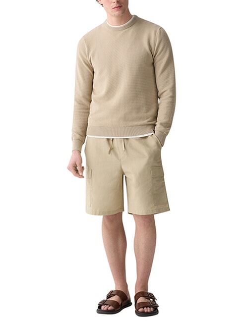 ORIGINALS BAFFLE Pulover cu guler rotund din bumbac iută - Pulovere pentru bărbați