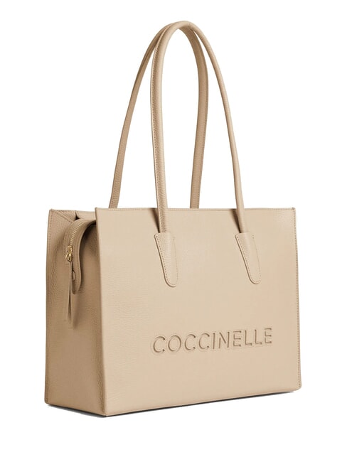 MYRTHA26 Geantă de umăr, piele scoică de nisip - Genți femei