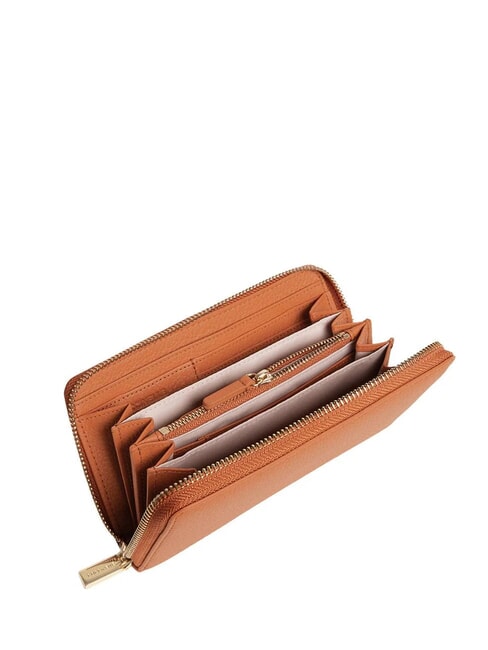 METALLIC SOFT Portofel din piele texturată cu fermoar crab - Portofele femei