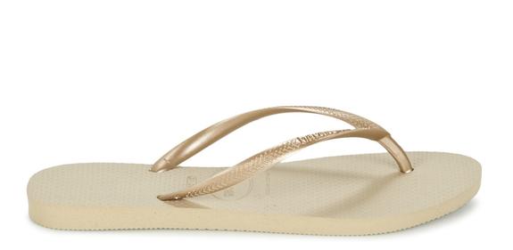 flip flops SLIM SAND GRAY / LUMINĂ DE AUR - Pantofi femei