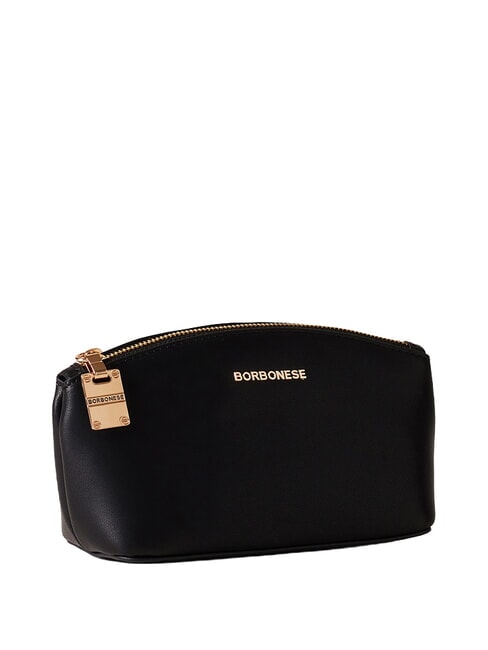 LETTERING Mini geantă de toaletă din piele negru - Genți plic și truse