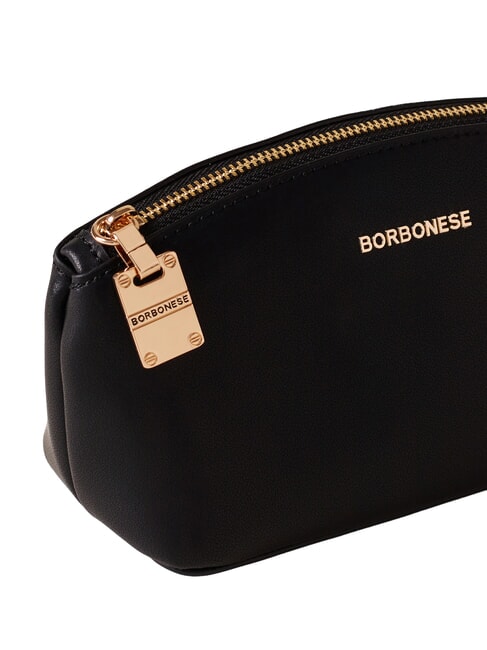 LETTERING Mini geantă de toaletă din piele negru - Genți plic și truse