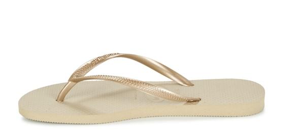 flip flops SLIM SAND GRAY / LUMINĂ DE AUR - Pantofi femei