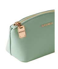 BORBONESE LETTERING Mini geantă de toaletă din piele lichen - Genți plic și truse - 4