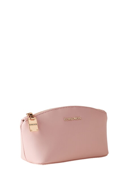 LETTERING Mini geantă de toaletă din piele lotus roz - Genți plic și truse