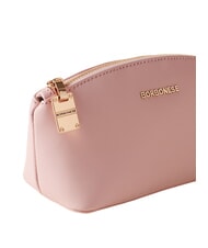 BORBONESE LETTERING Mini geantă de toaletă din piele lotus roz - Genți plic și truse - 4