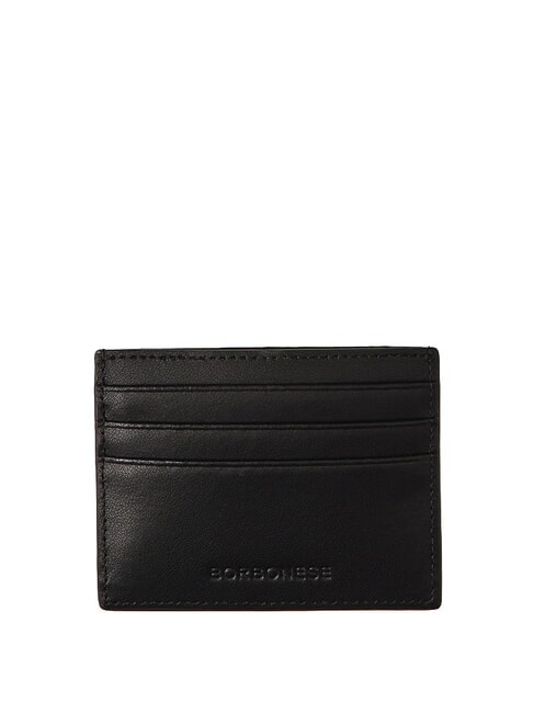 LETTERING Suport plat pentru carduri din piele negru - Portofele femei