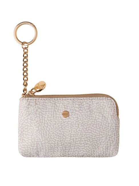 CLASSICA Husa pentru monede cu breloc bumbac alb - Portchei