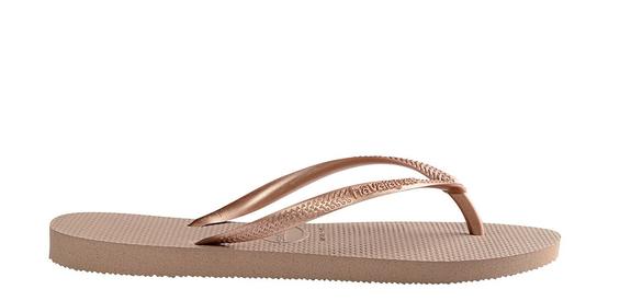 flip flops SLIM rose / aur - Pantofi femei