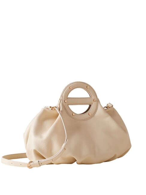 VIS-A-VIS Geantă de m&acirc;nă, cu curea de umăr, din piele bumbac alb - Genți femei