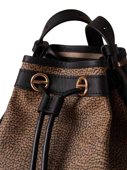 FLIGHT Geantă de umăr mini cu găleată natural op / negru - Genți femei