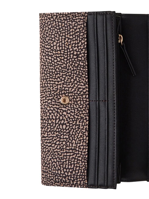 CLASSICA Portofel mare cu clapă OP / NATURAL / NEGRU - Portofele femei