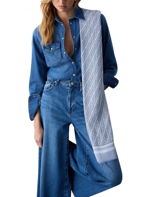 NEW LOGO CHAIN Eşarfă denim deschis - Eșarfe