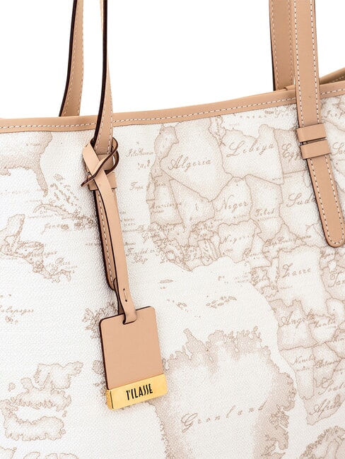 GEO CLASSIC Geantă shopper din piele mixtă alb - Genți femei