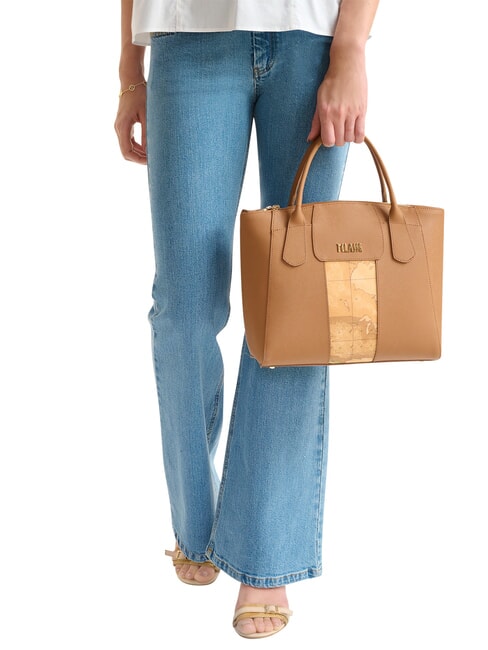 BLOO CITY Geantă de m&acirc;nă cu curea de umăr TUTUN - Genți femei