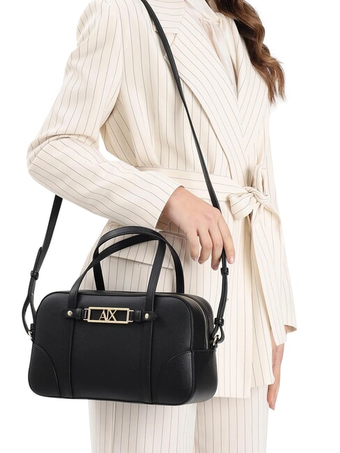 POLLY Geantă de m&acirc;nă, cu curea de umăr negru - Genți femei