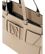 ARMANI EXCHANGE A|X BUCKLE Cumpărător manual, cu curea de umăr nisip - Genți femei - 7