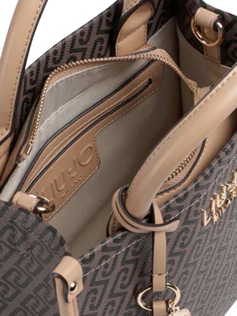 RIDHI Geantă de m&acirc;nă, cu curea de umăr maro &icirc;nchis/pudră &icirc;nchisă - Genți femei