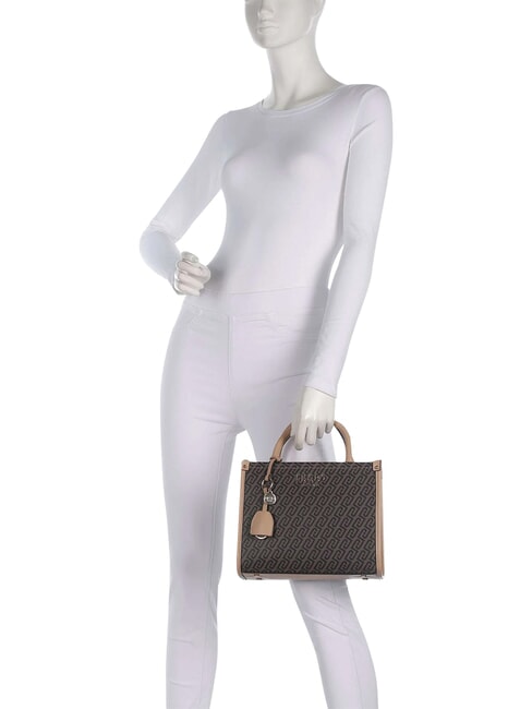 RIDHI Geantă de m&acirc;nă, cu curea de umăr maro &icirc;nchis/pudră &icirc;nchisă - Genți femei