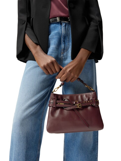 BELT BAG Geantă mică vin de burgundă - aur antic - Genți femei